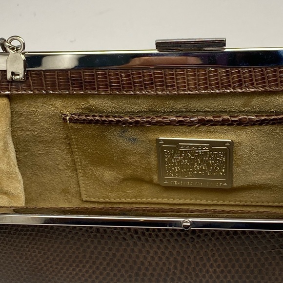 Vintage Coach Lizard Framed Clutch Made in 1999 Italy Very Rare Limited Edition - Picture 3 of 13